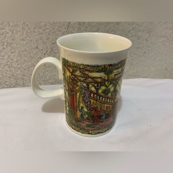 Vintage Dunoon CHRISTMAS English bone china  Mugs Made in England - Picture 1 of 8